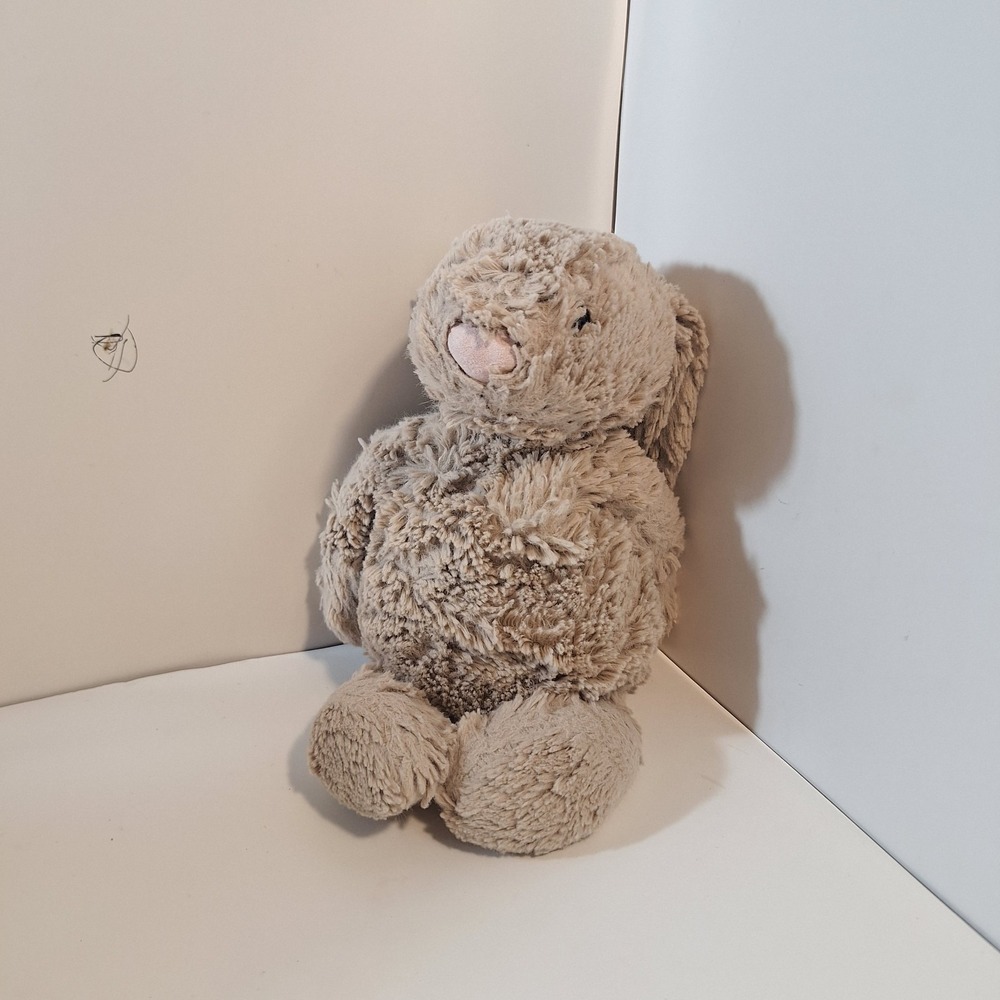 Jellycat London‎ Taupe Brown Gray Colored Bunny Rabbit Soft Beanie Plush Toy